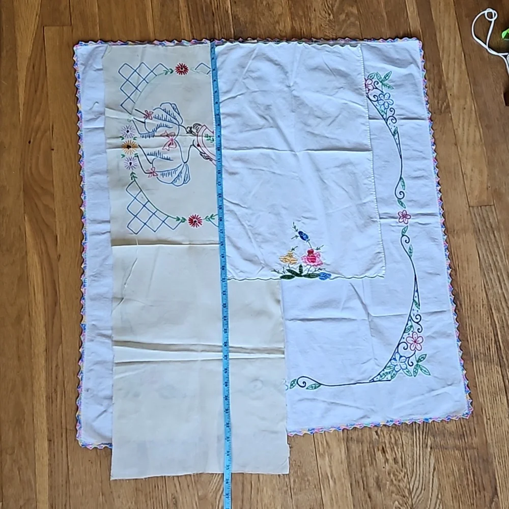 Vintage handmade applique linens